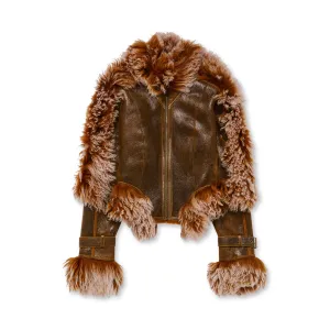 Jean Paul Gaultier - KNWLS Women’s Shearling Jacket - (Brown/Lilac)
