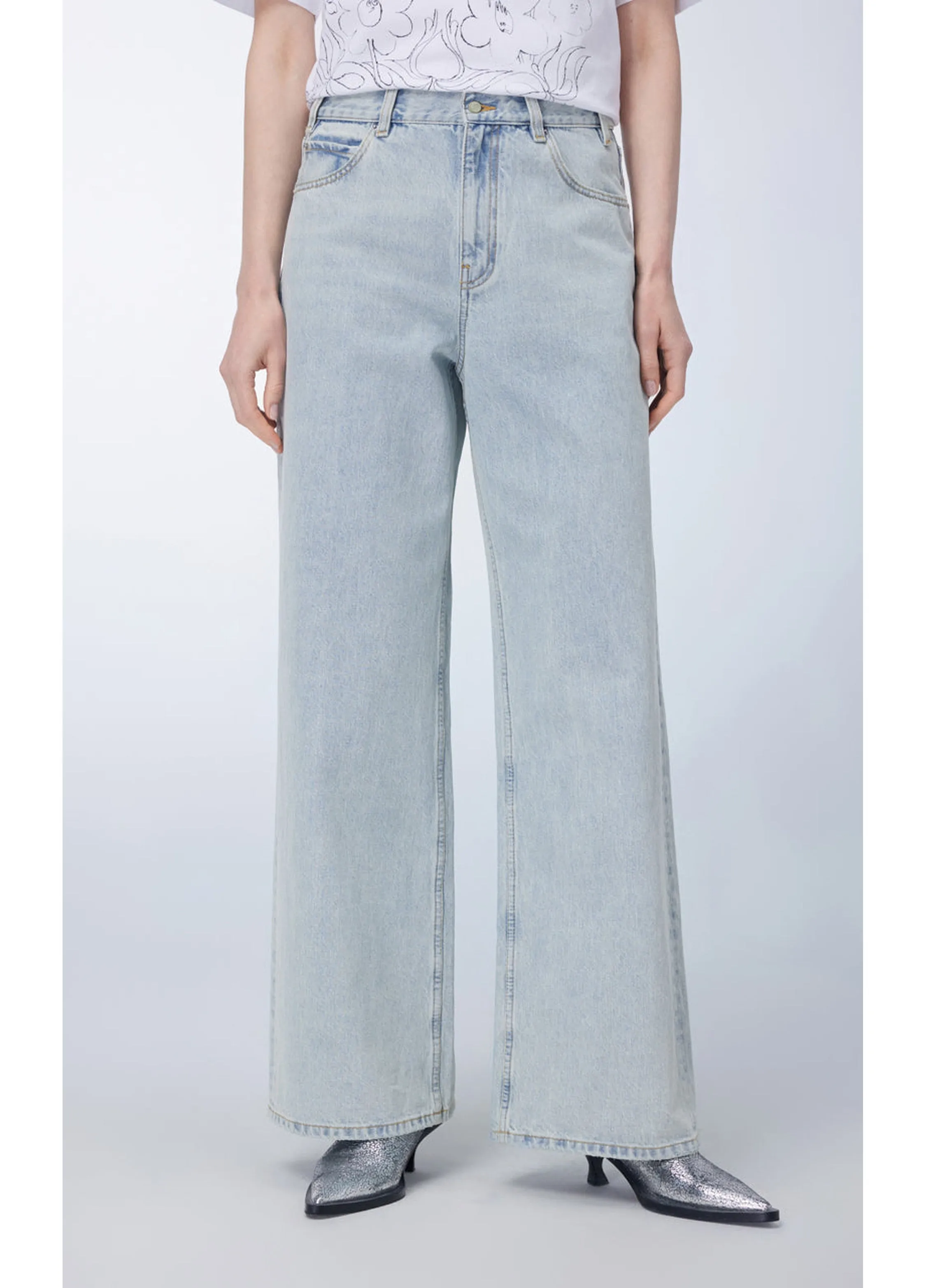 JNBY Relaxed Cotton Flared Jeans