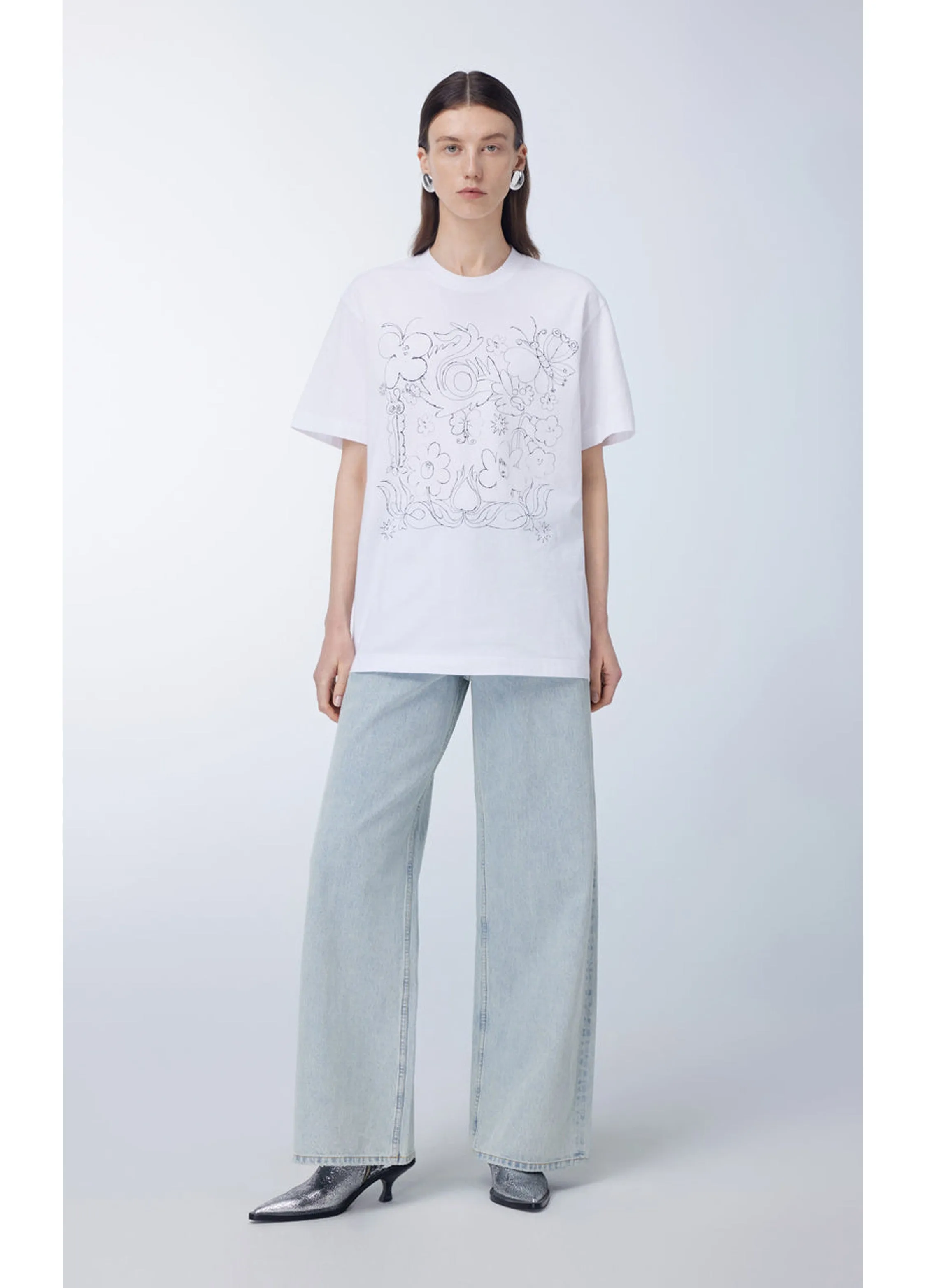 JNBY Relaxed Cotton Flared Jeans