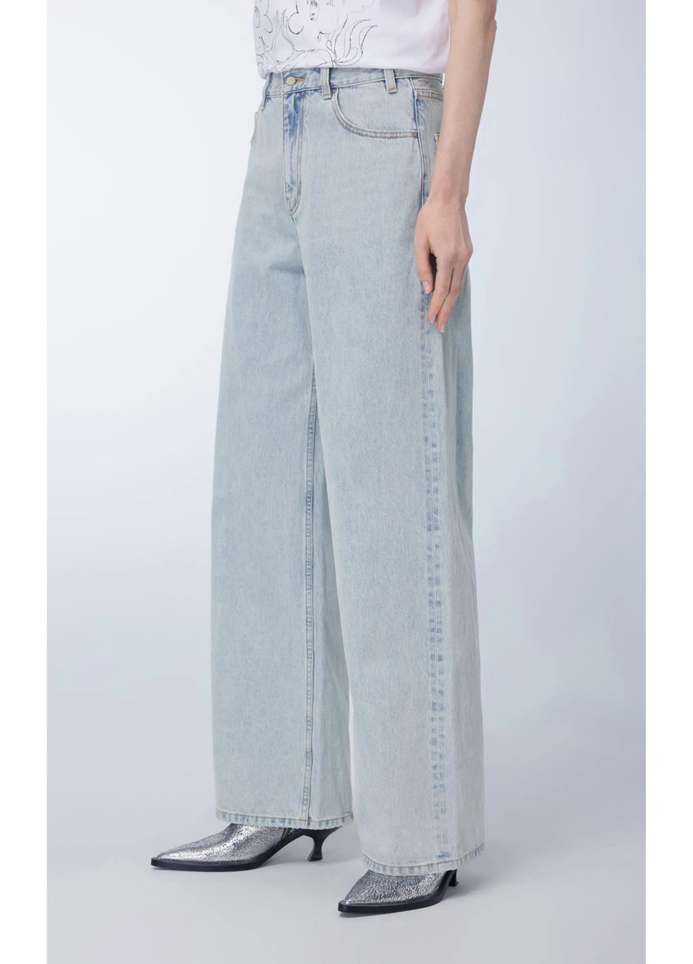 JNBY Relaxed Cotton Flared Jeans