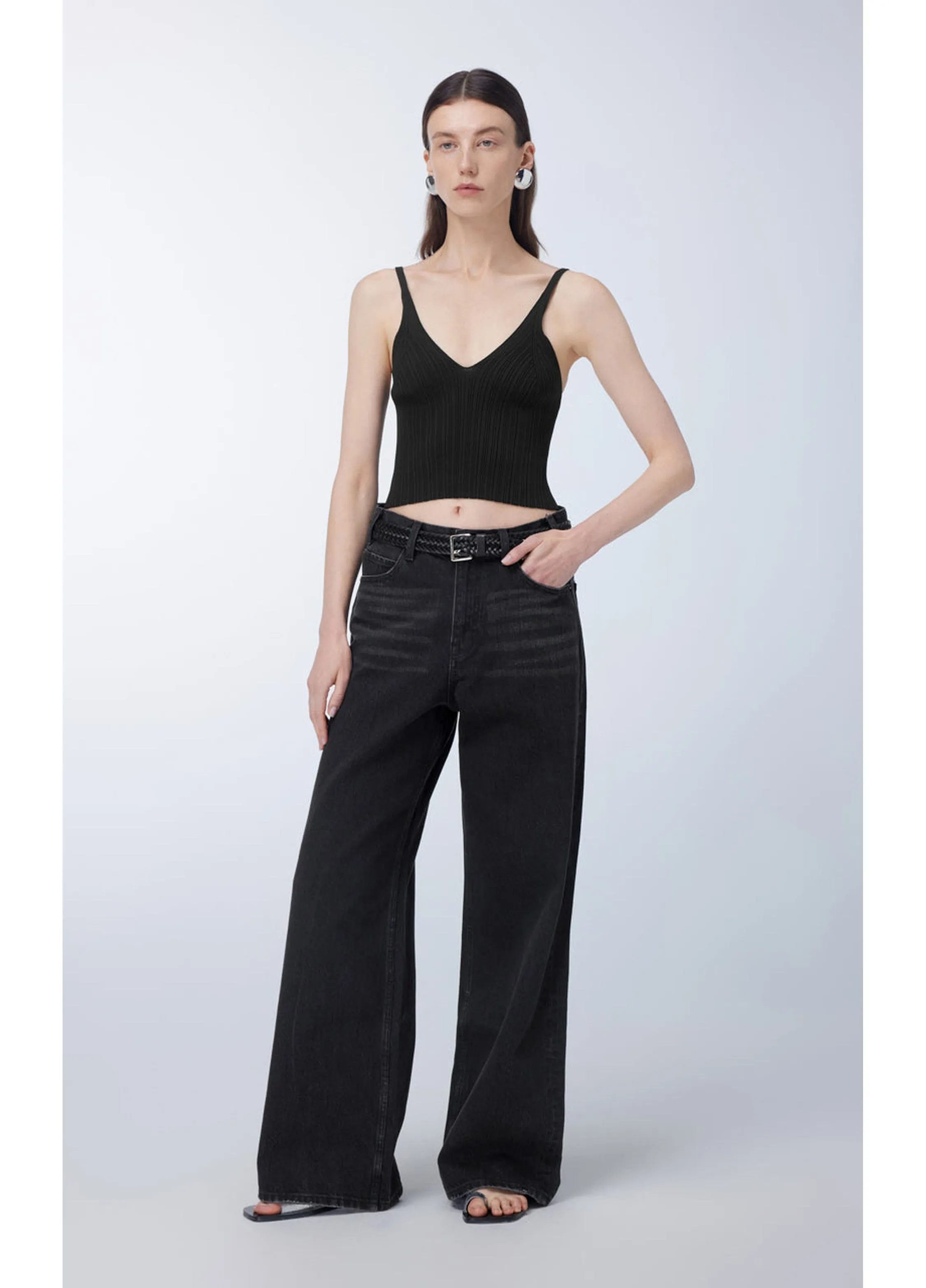JNBY Relaxed Cotton Flared Jeans