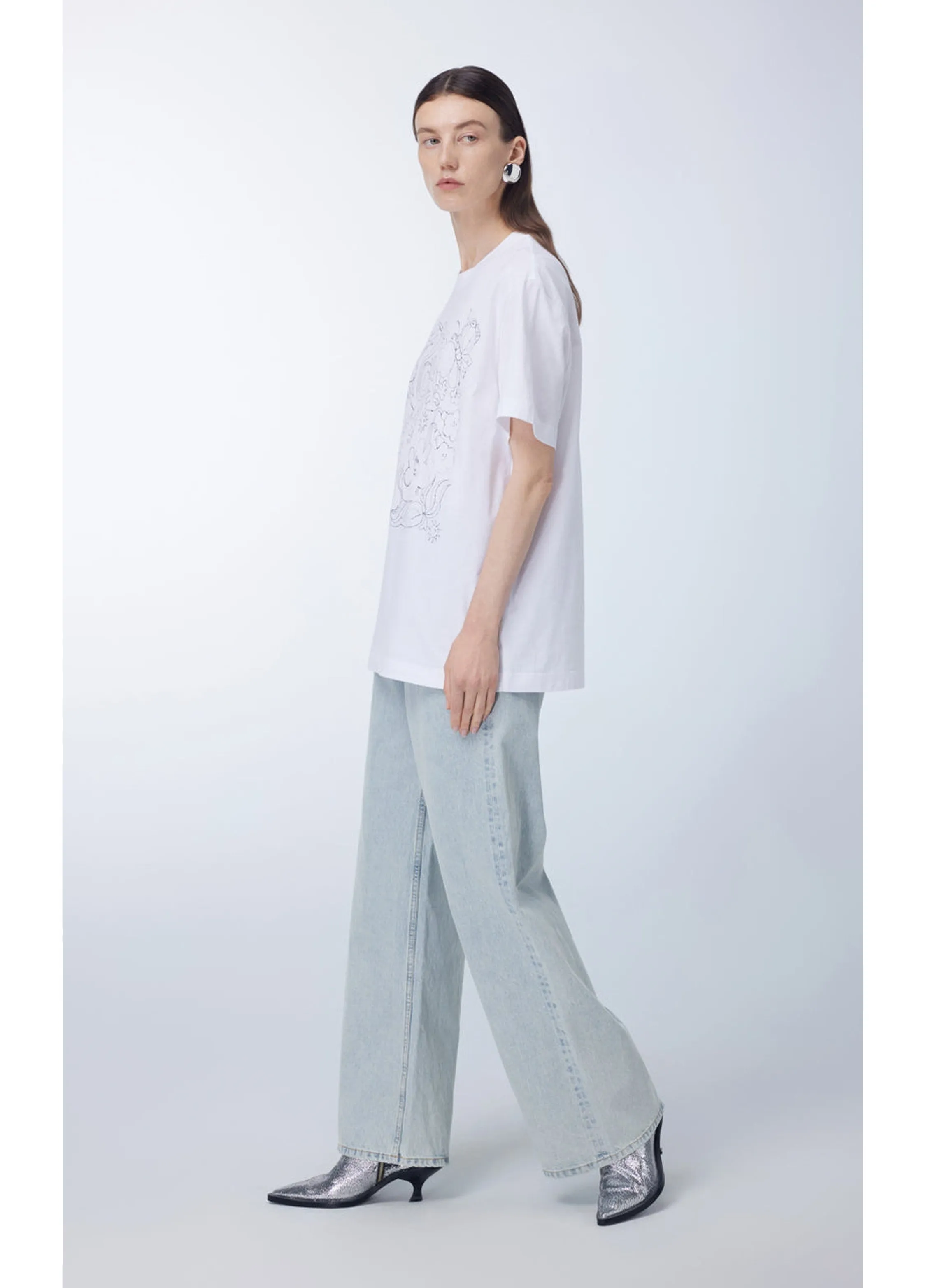 JNBY Relaxed Cotton Flared Jeans