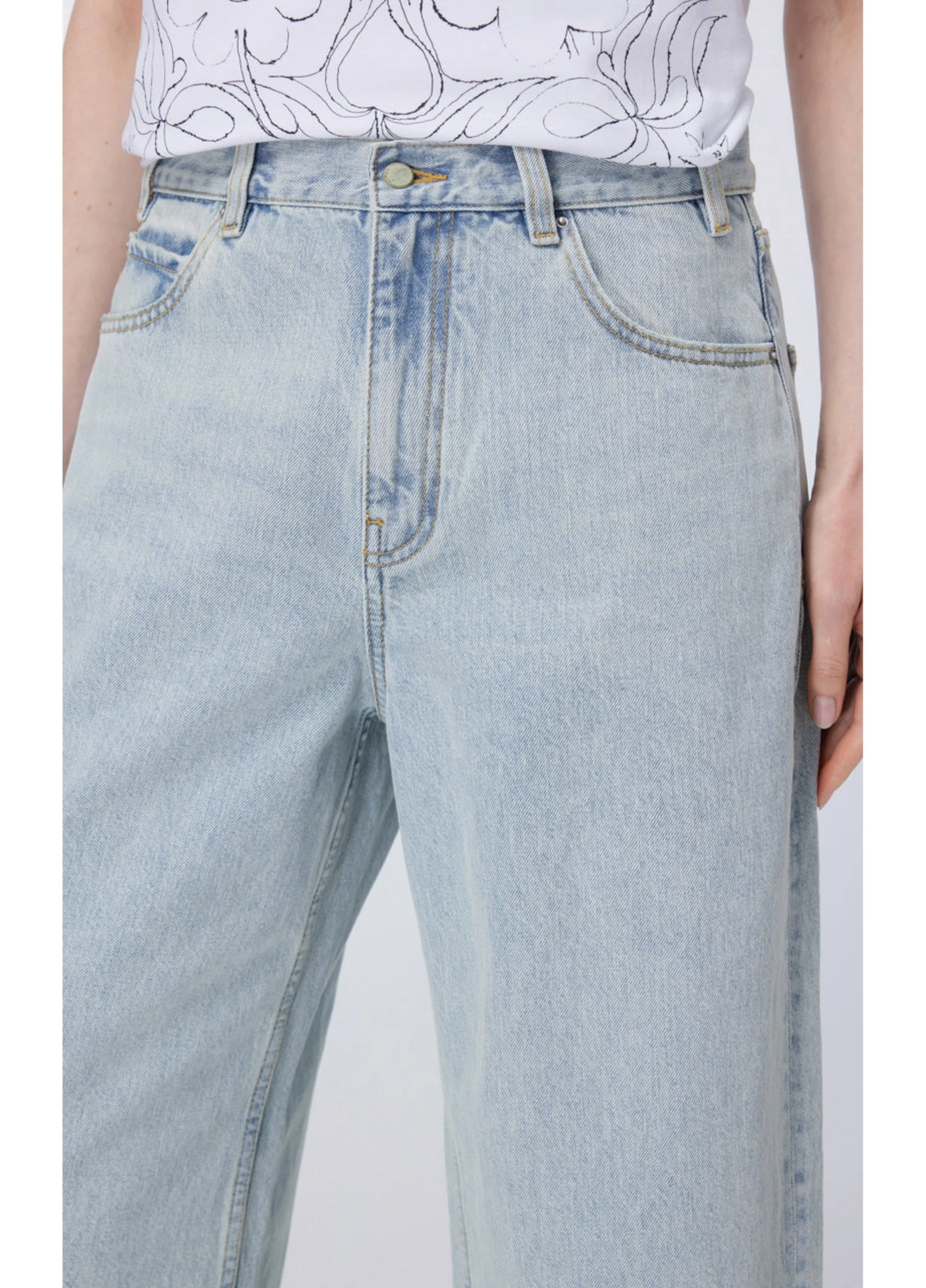 JNBY Relaxed Cotton Flared Jeans