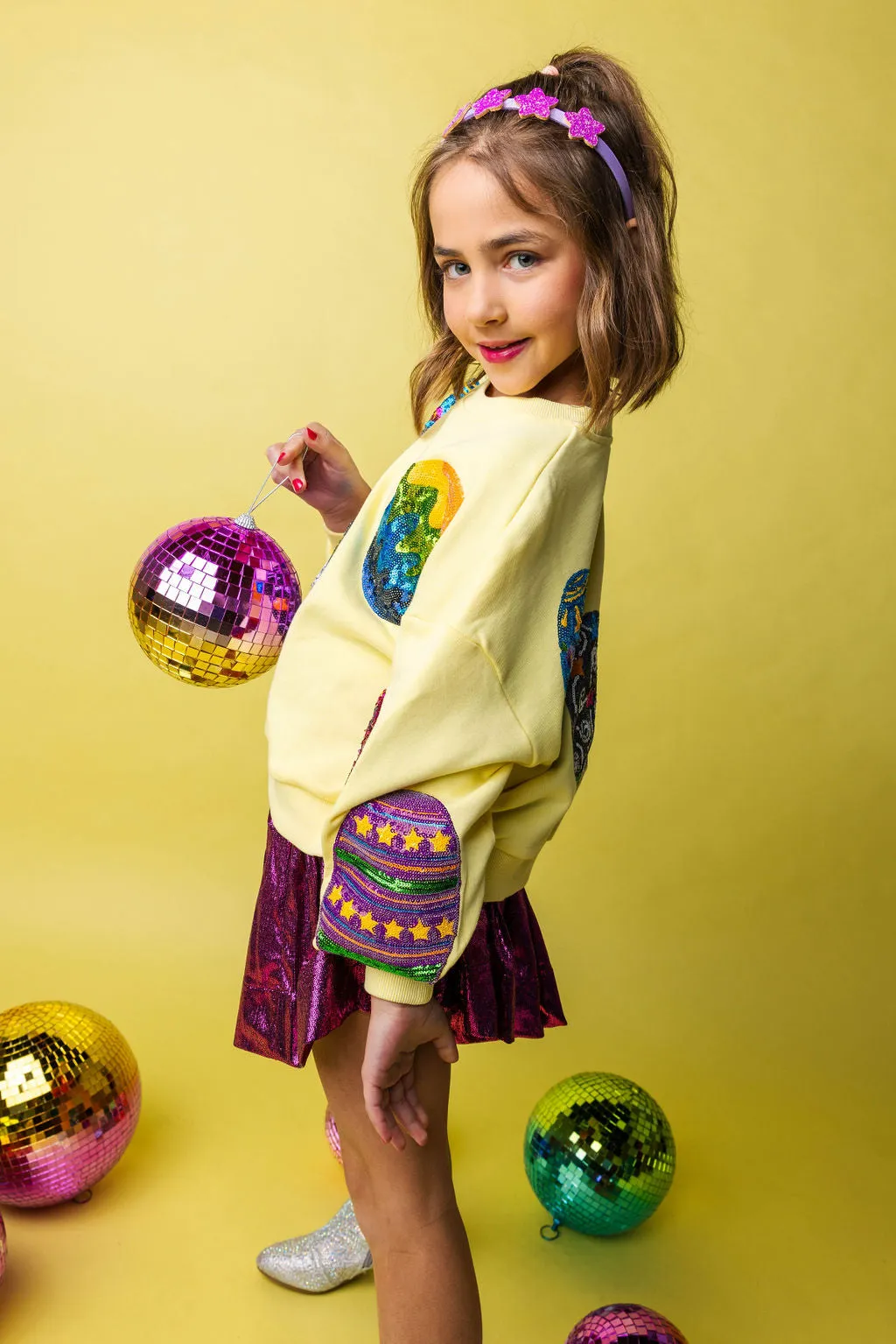 Kids Pale Yellow Easter Egg Sweatshirt
