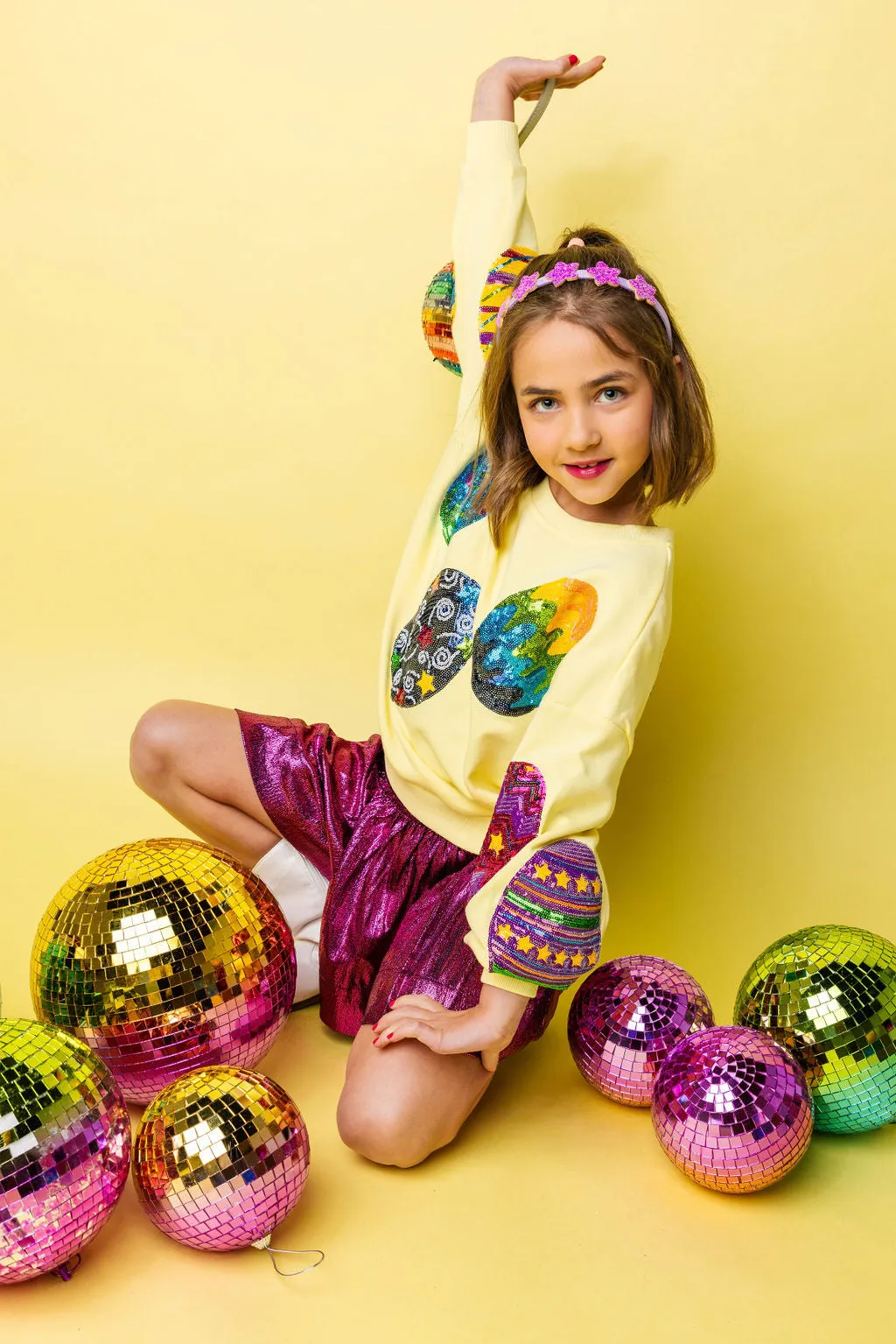 Kids Pale Yellow Easter Egg Sweatshirt