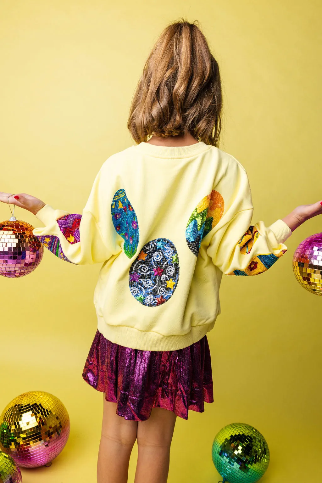 Kids Pale Yellow Easter Egg Sweatshirt