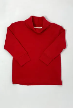 Knit Interlock Plain Turtleneck - Deep Red