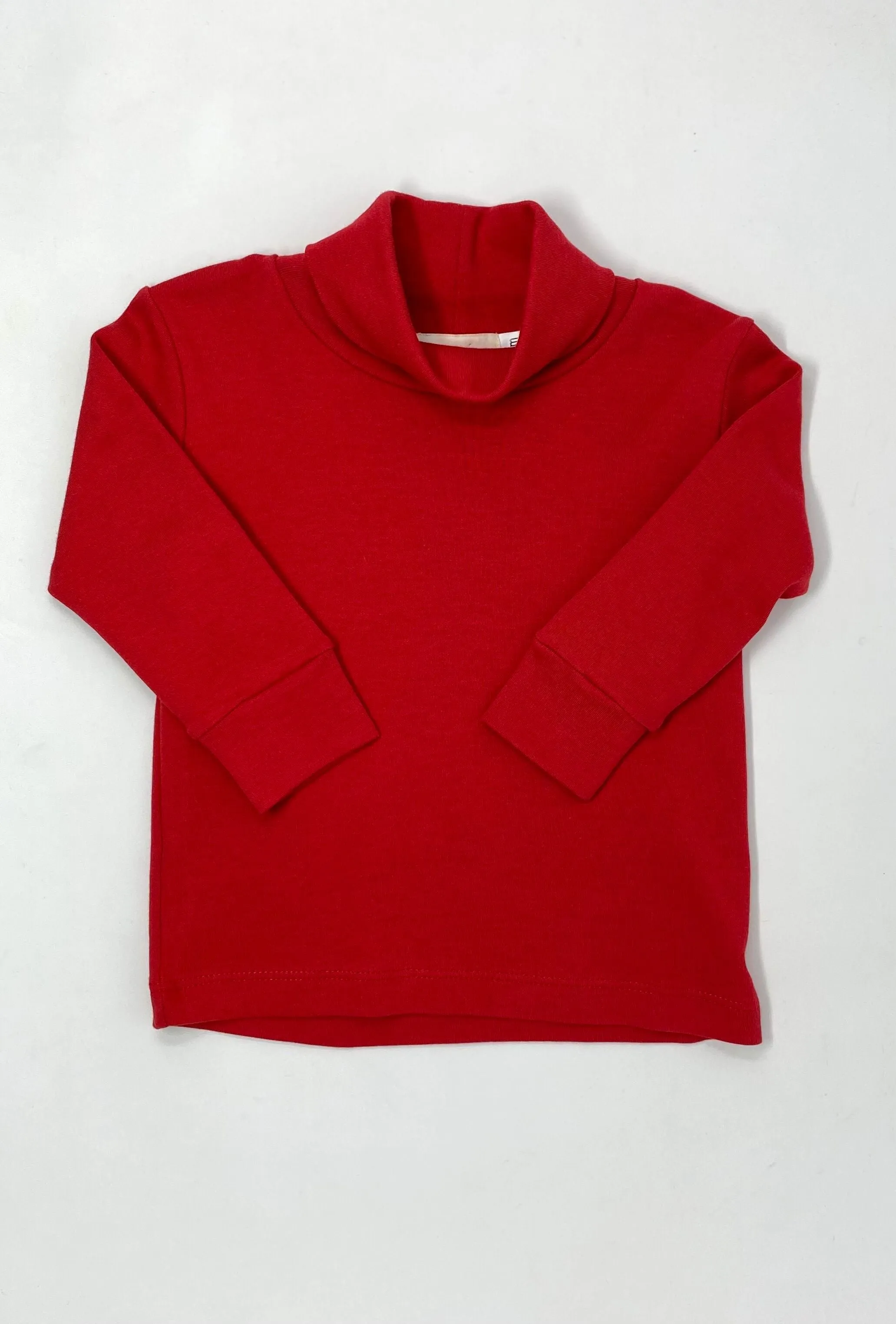 Knit Interlock Plain Turtleneck - Deep Red