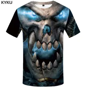 KYKU Skull T shirt Men Nebula T shirts Funny Space Tshirt Anime Gothic Tshirts Print Skeleton T-shirt 3d Mens Clothing