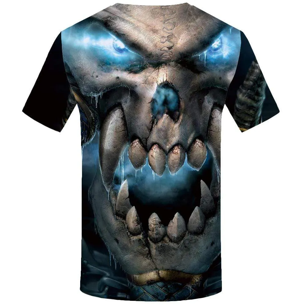 KYKU Skull T shirt Men Nebula T shirts Funny Space Tshirt Anime Gothic Tshirts Print Skeleton T-shirt 3d Mens Clothing