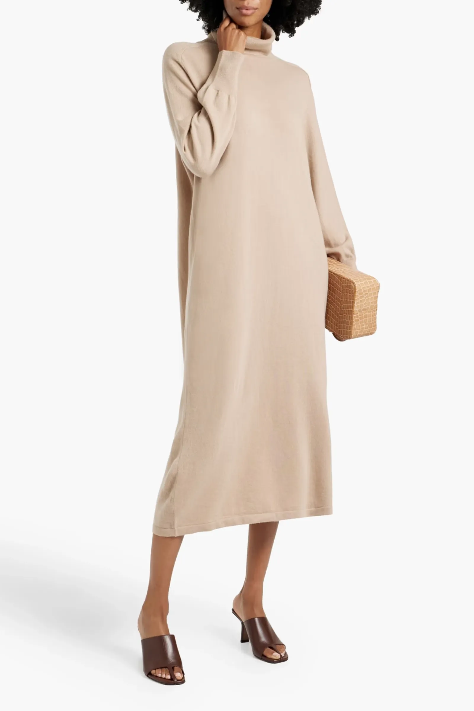 Lily Cashmere Turtleneck Midi Dress