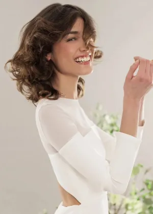 Long sleeve sheer maxi dress