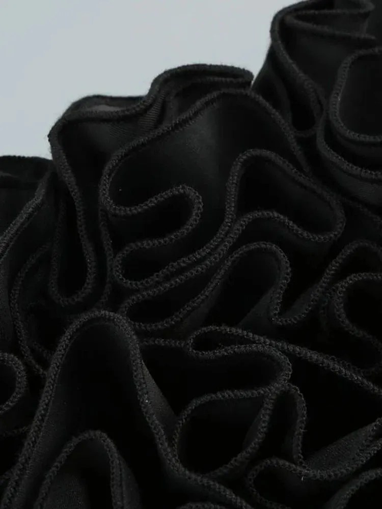 Metaversmall Sexy Spliced Appliques Short Dresses For Women Slash Neck Off The Shoulder Sleeve High Waist Slimming Bodycon Dress Female