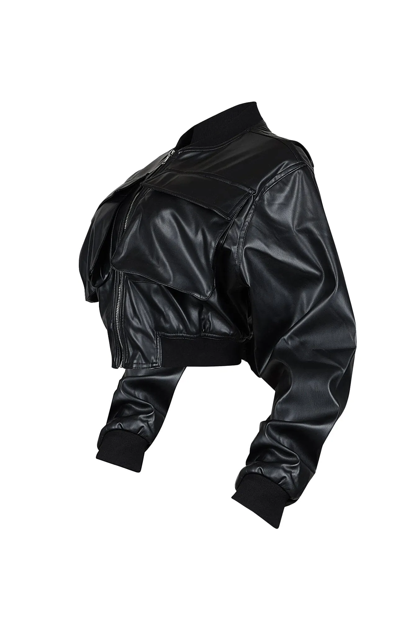 Milan Faux Leather Cargo Jacket