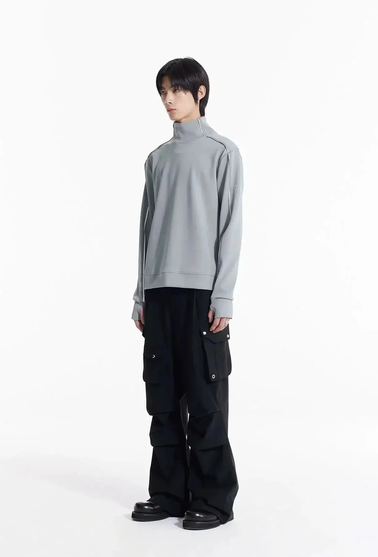 Minimalist Outline Turtleneck Sweater