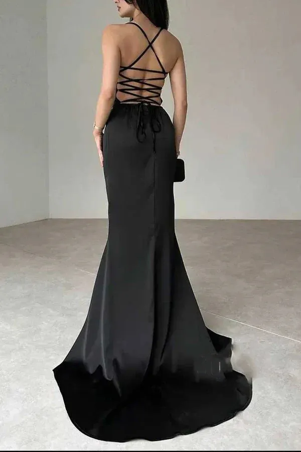 Minimalist speaker strapless party and ball evening dress Black Sexy