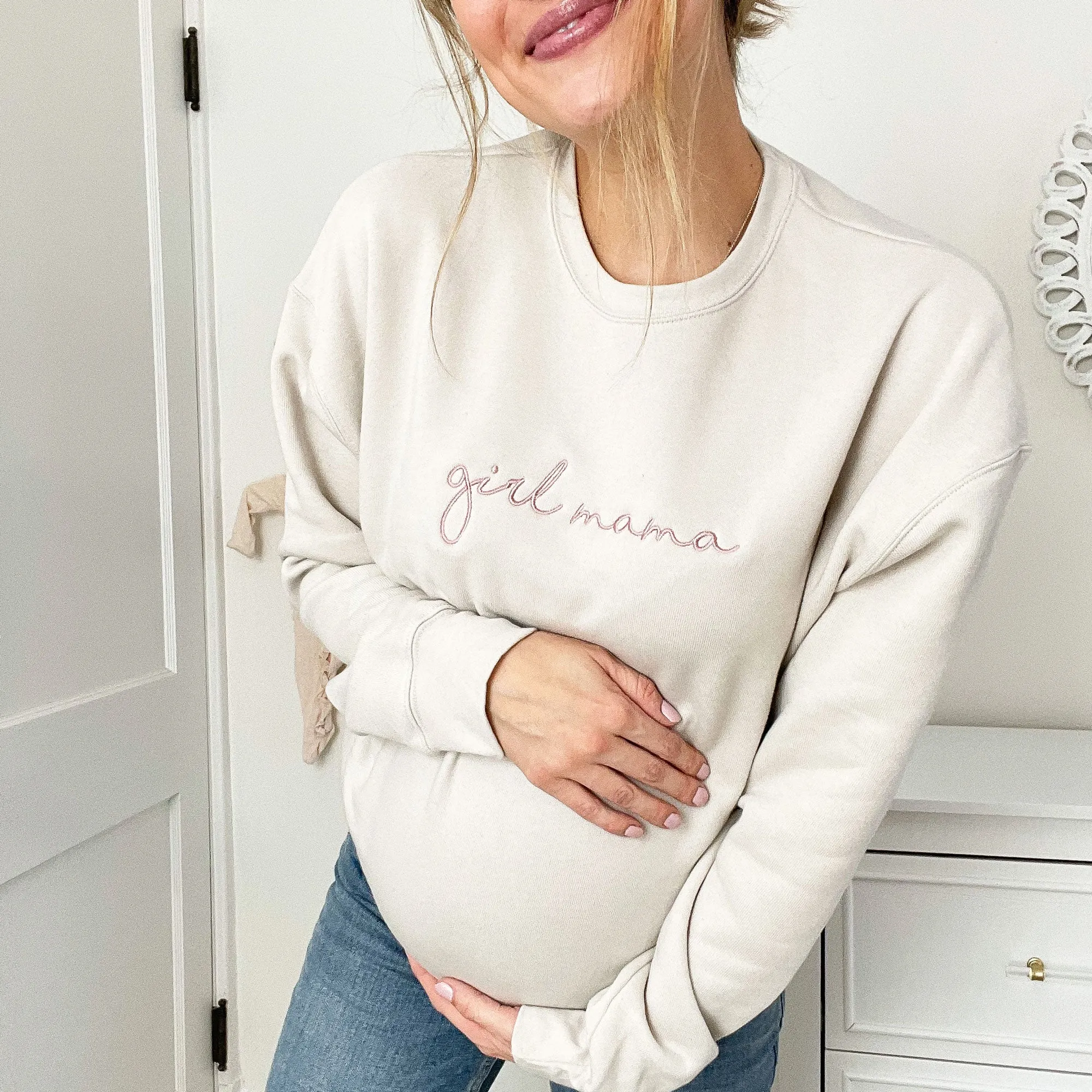 Modern Script Mama Bella and Canvas Sweatshirt