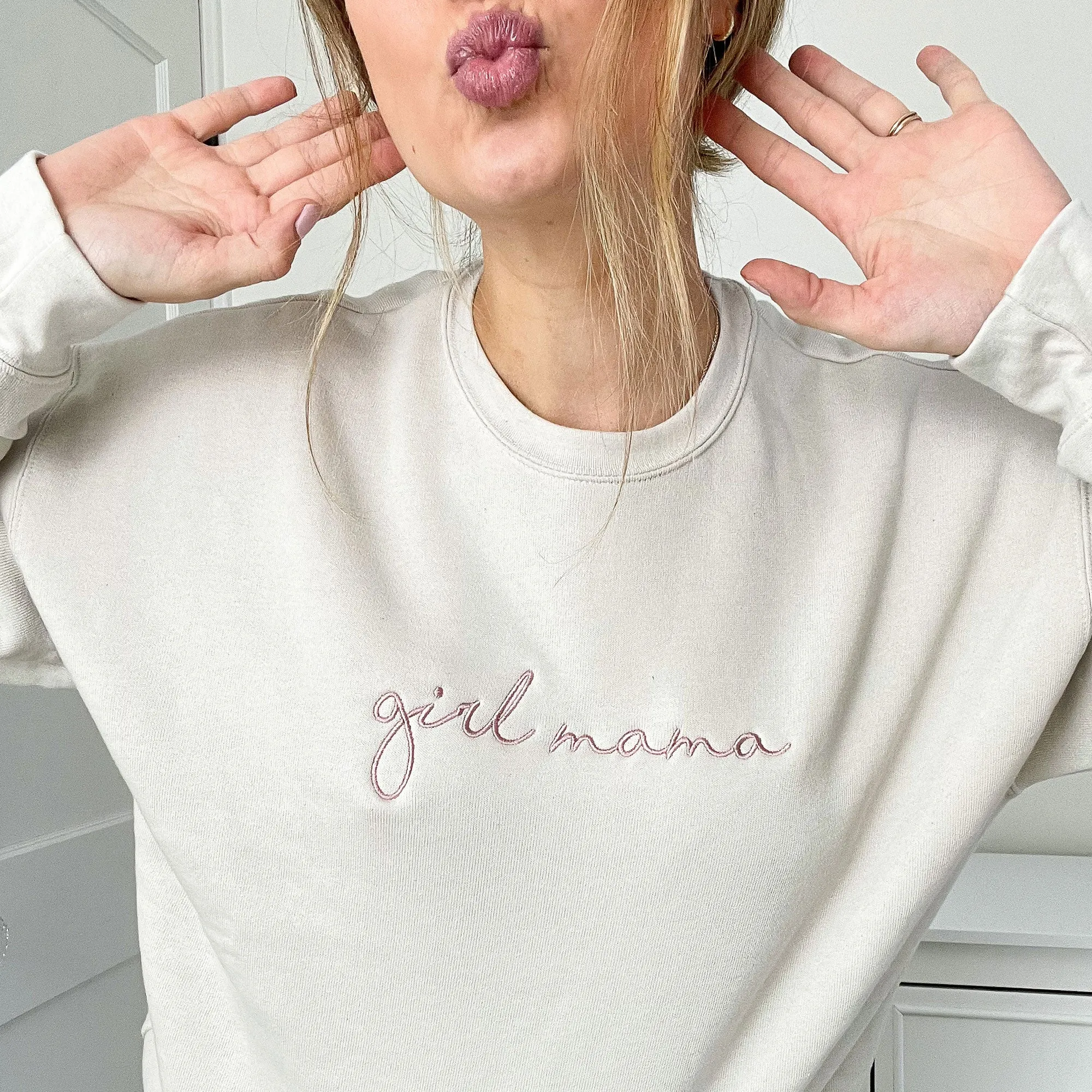 Modern Script Mama Bella and Canvas Sweatshirt