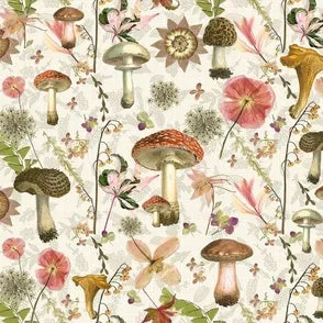 Mushroom Field Shabby Chic Baby Crib Bedding