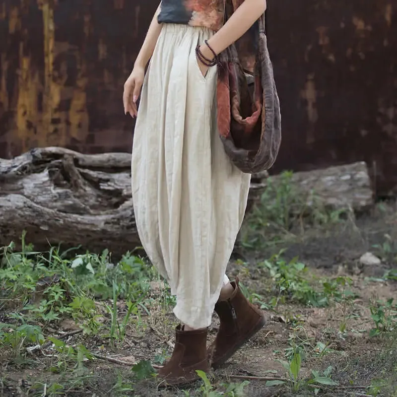 New Retro Casual Linen Pants for Spring Women's Fashion