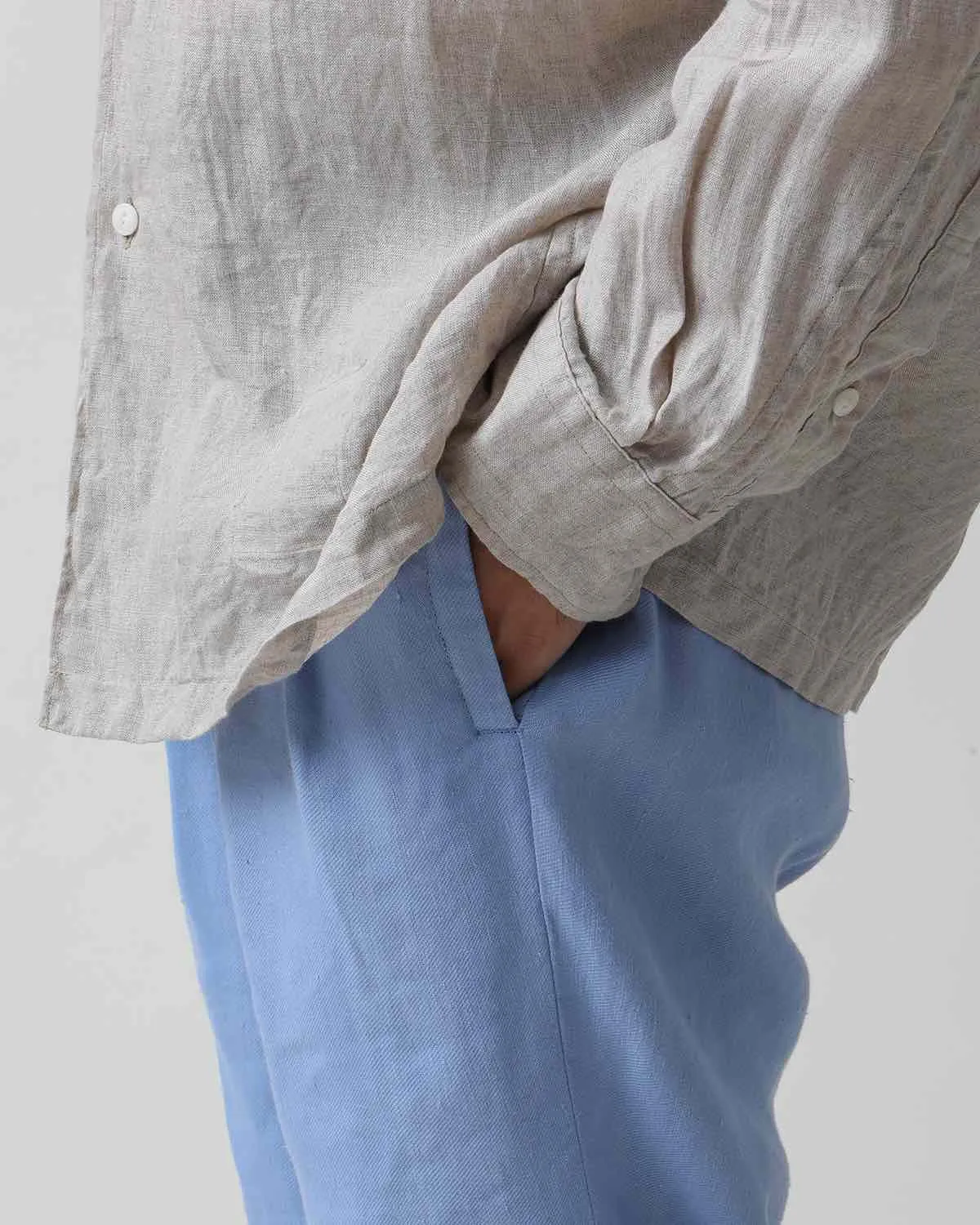 OFFICER CHINO TROUSERS Li/Ac TWILL