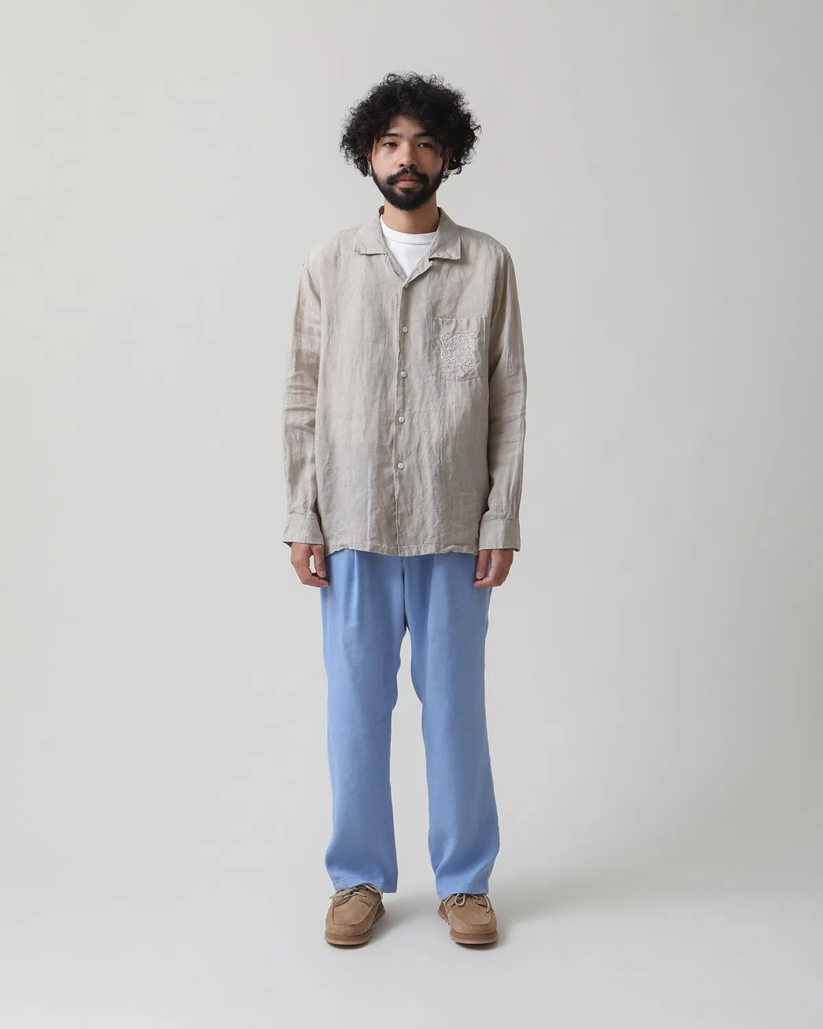 OFFICER CHINO TROUSERS Li/Ac TWILL