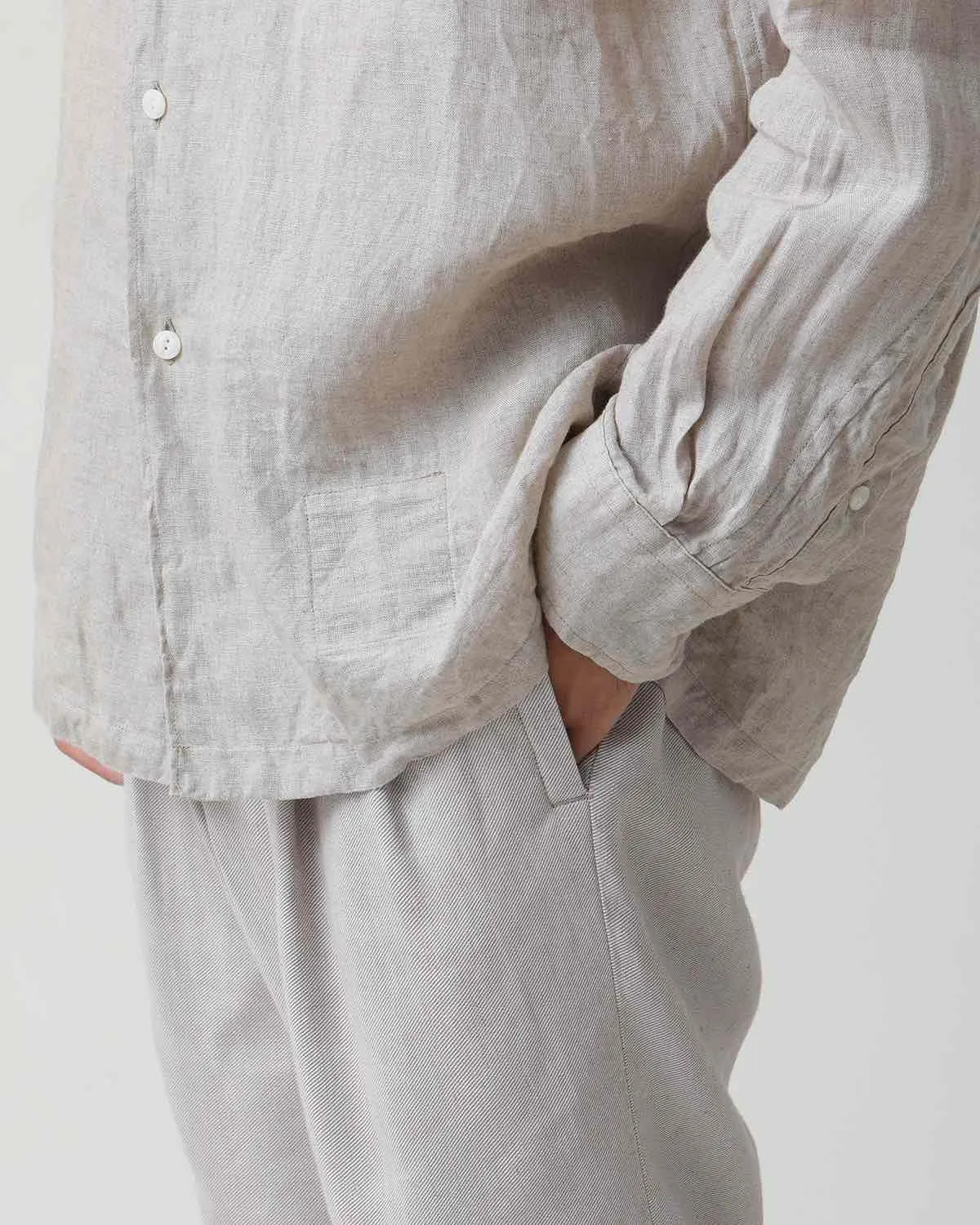 OFFICER CHINO TROUSERS Li/Ac TWILL