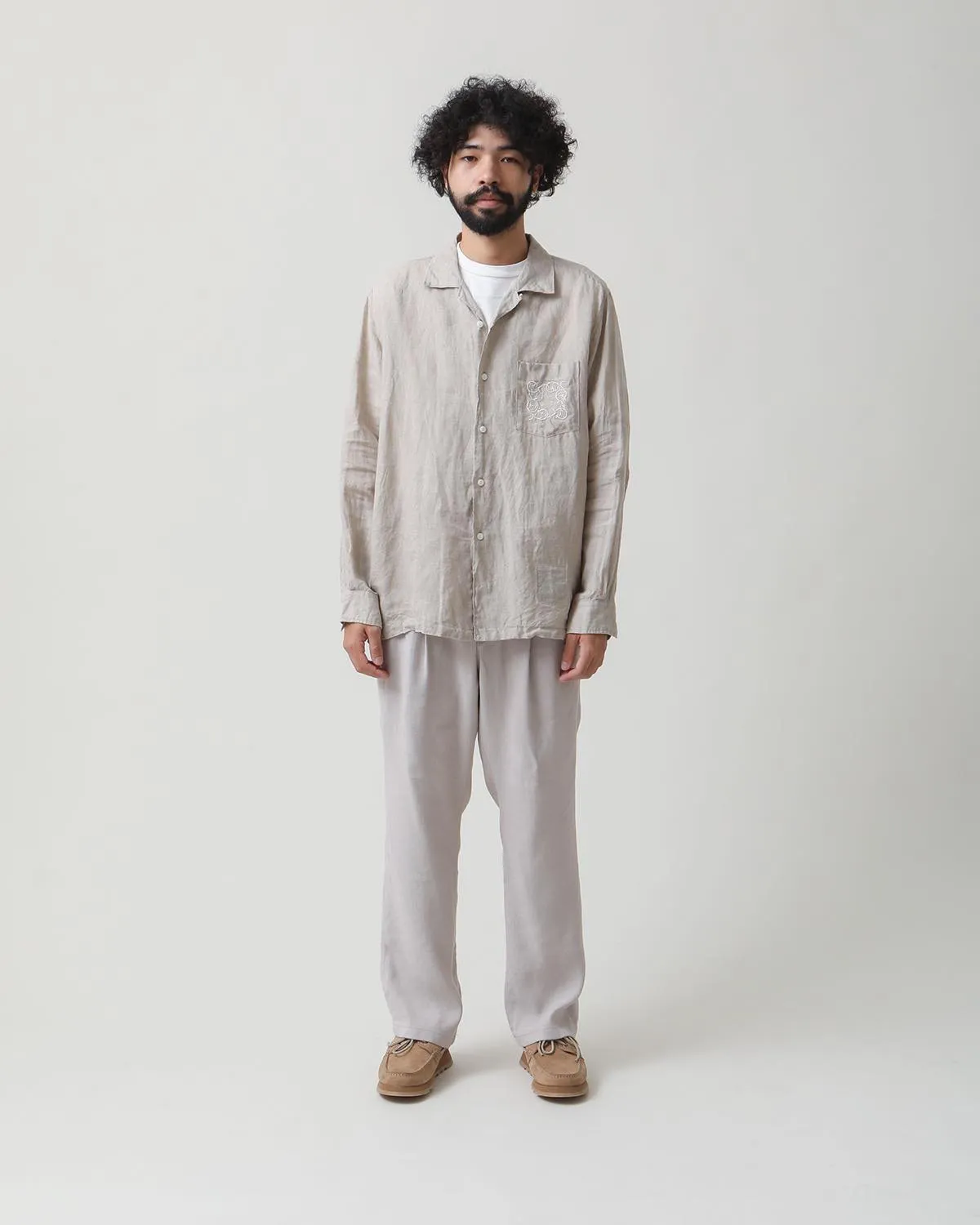 OFFICER CHINO TROUSERS Li/Ac TWILL
