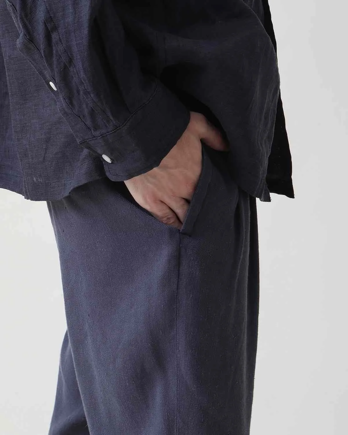 OFFICER CHINO TROUSERS Li/Ac TWILL