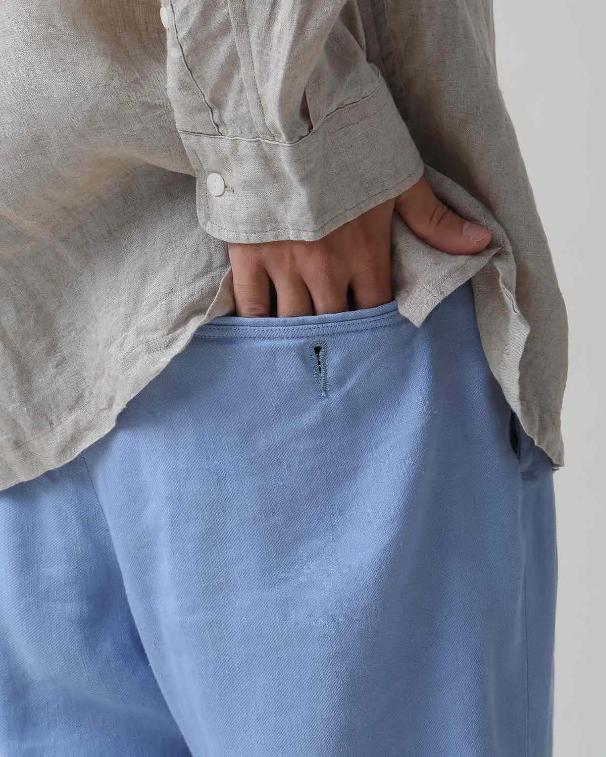 OFFICER CHINO TROUSERS Li/Ac TWILL