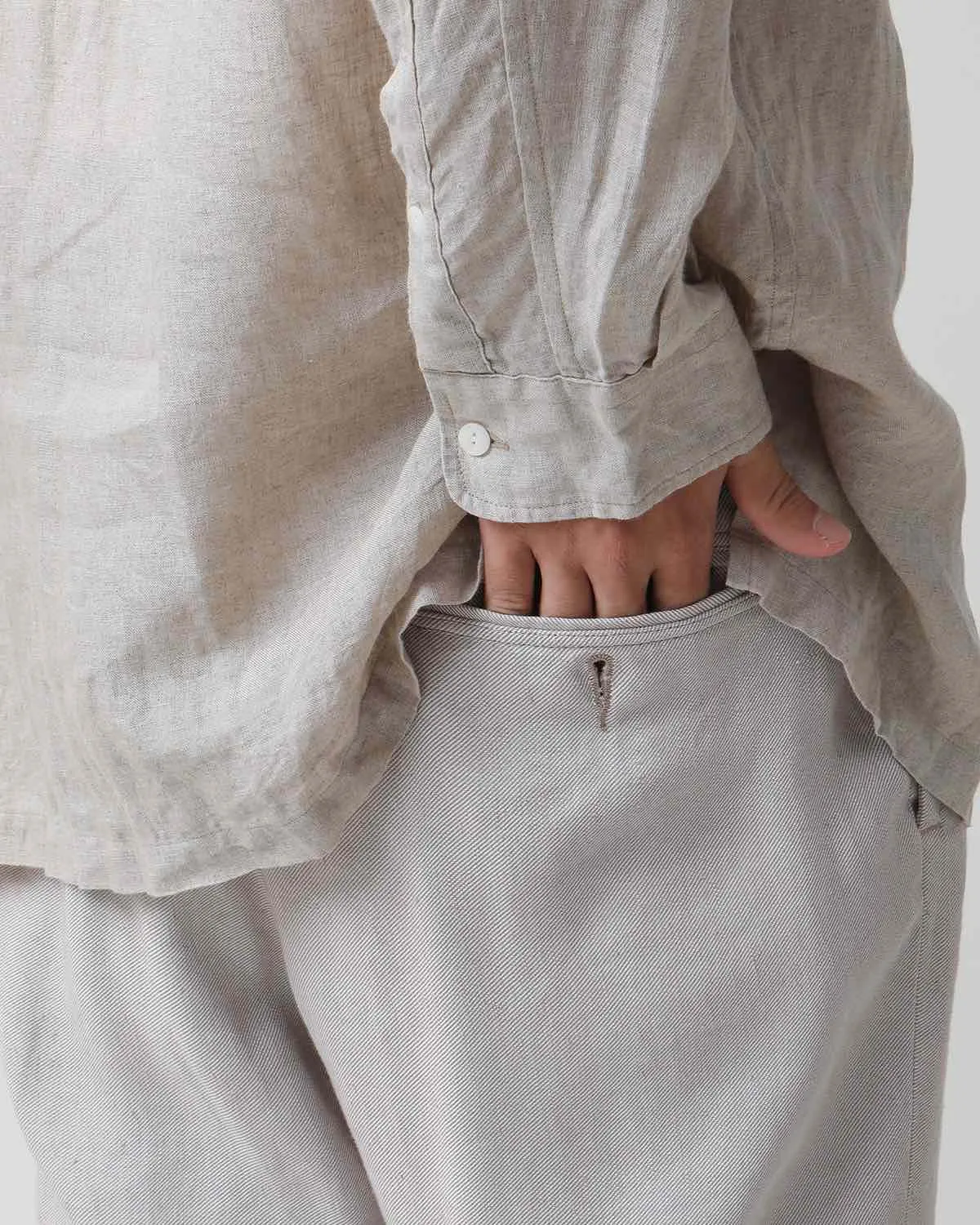 OFFICER CHINO TROUSERS Li/Ac TWILL