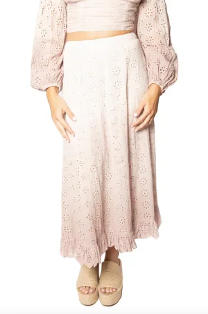 Ombre Eyelet Skirt in Pink