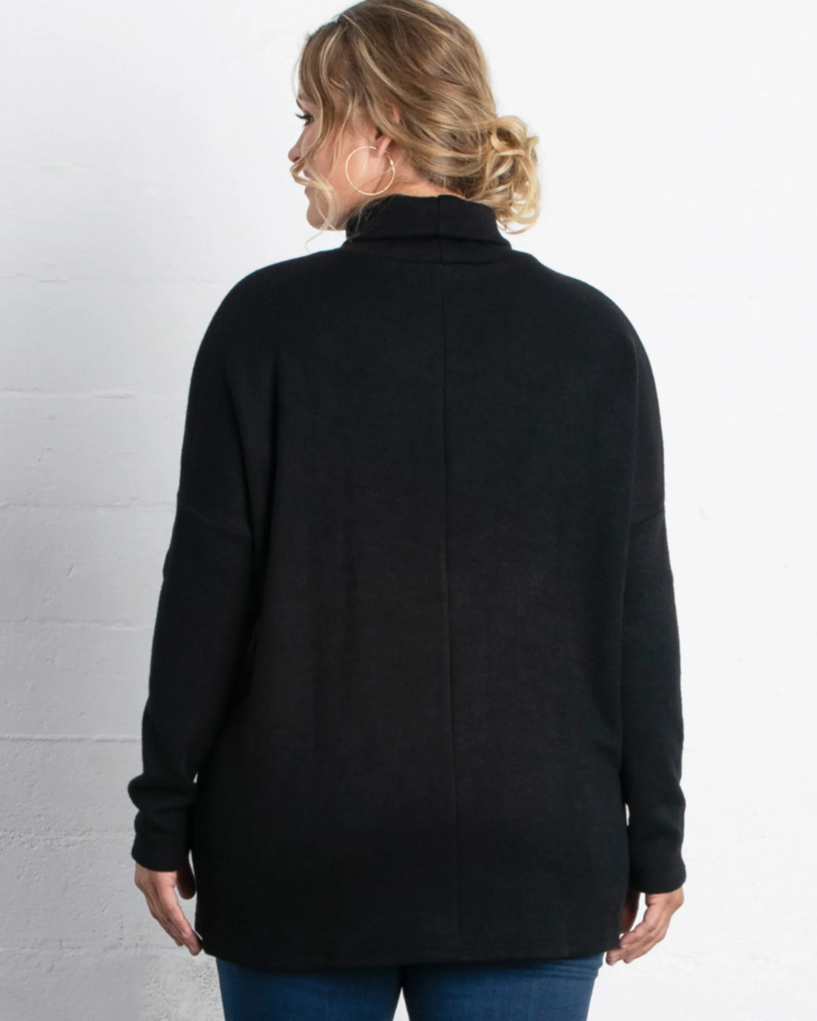 Paris Turtleneck Tunic Sweater | BLACK NOIR
