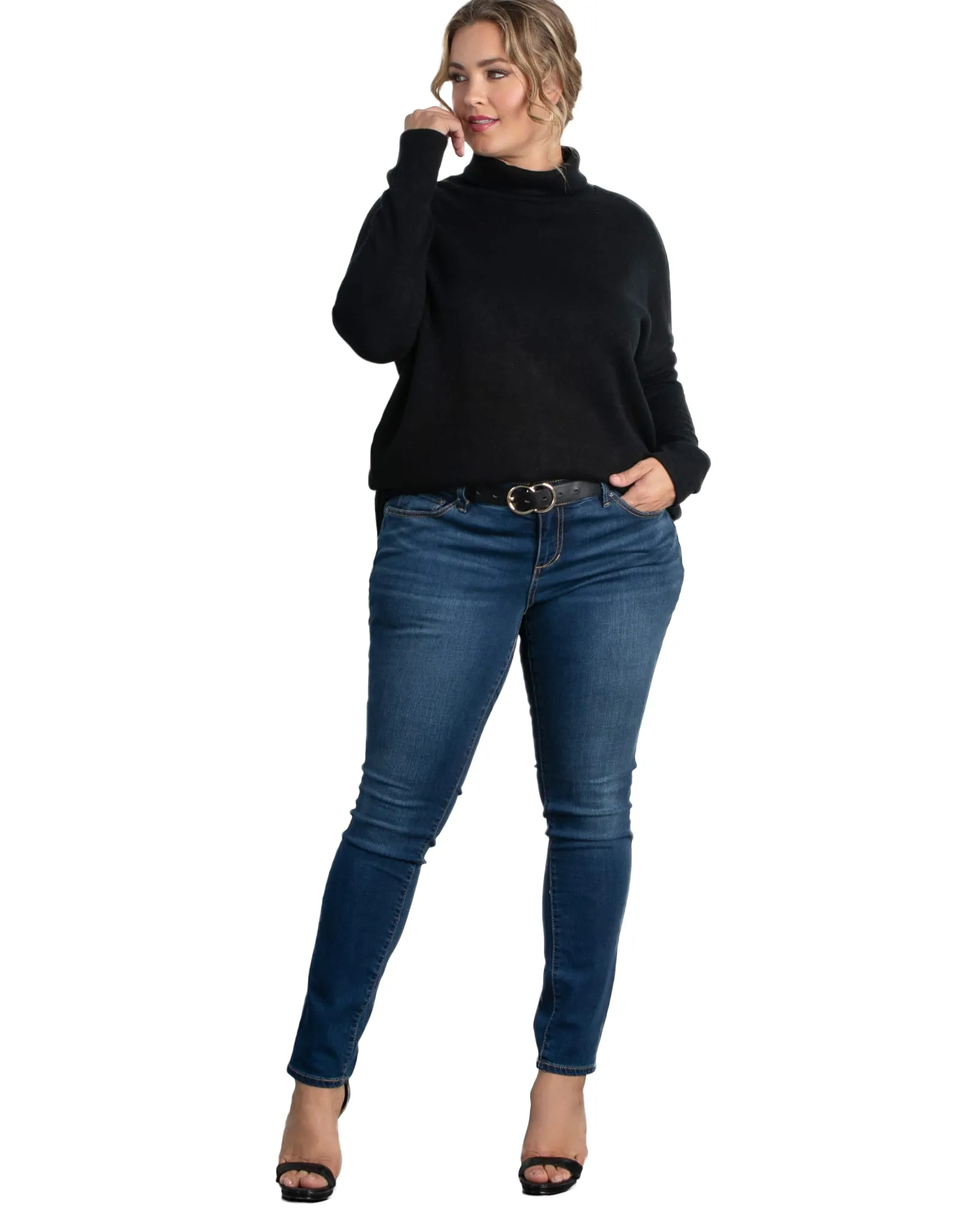 Paris Turtleneck Tunic Sweater | BLACK NOIR