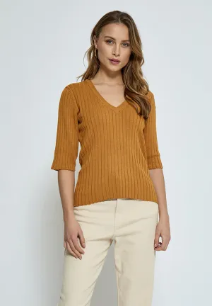 PCTana Rib Pullover - Bone Brown