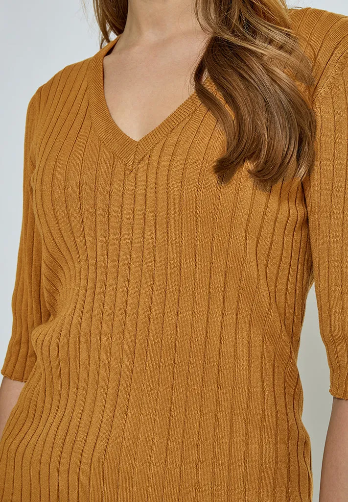 PCTana Rib Pullover - Bone Brown