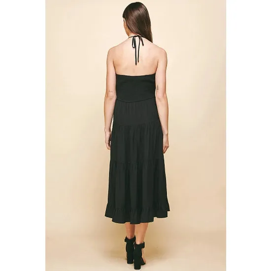 Pinch Sleeveless Tiered Maxi Dress