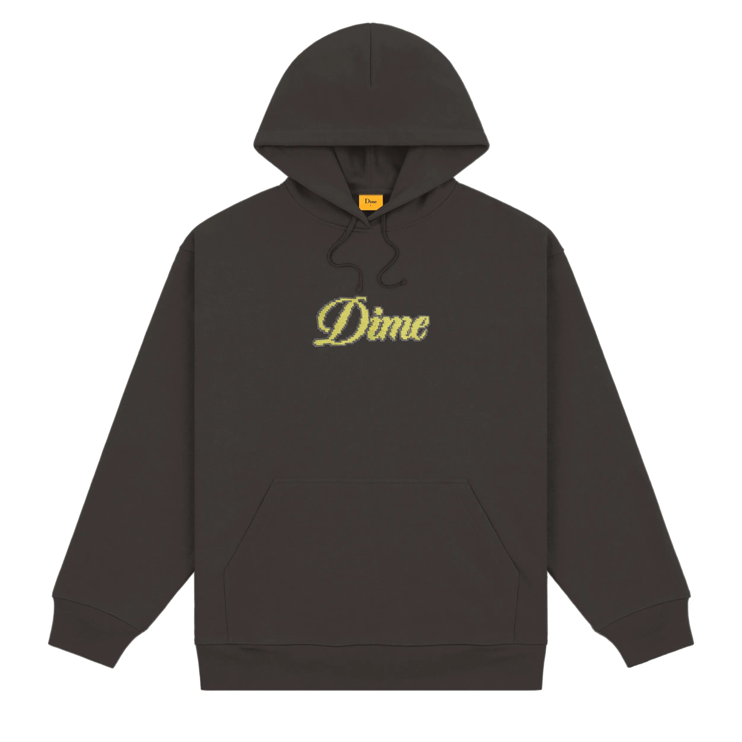Pixel Cursive Pullover Hood, Vintage Black