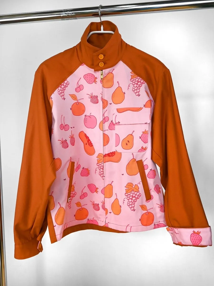 "All Over Fruit" print Jacket - Sweet Potato (ONE-OFF)