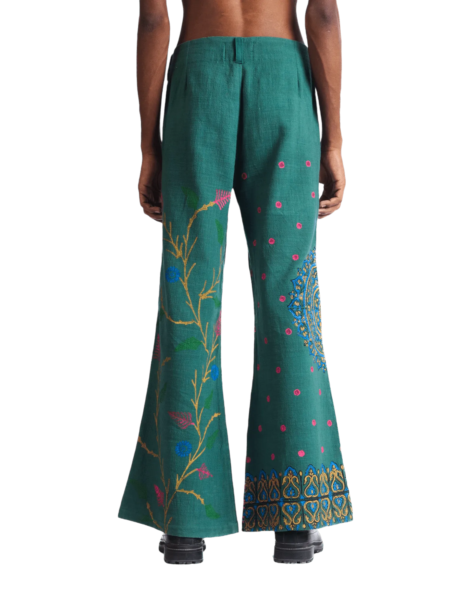 "PEACOCK GARDEN" BLOCKPRINT KHADDAR PANTS