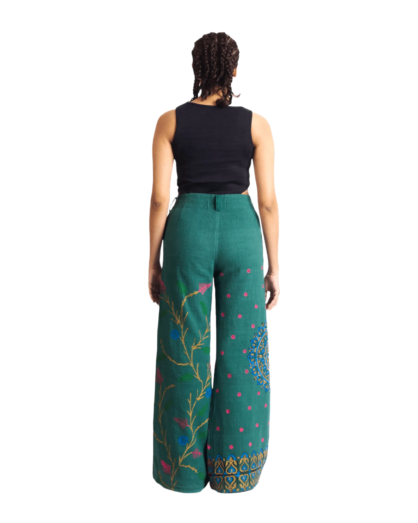 "PEACOCK GARDEN" BLOCKPRINT KHADDAR PANTS