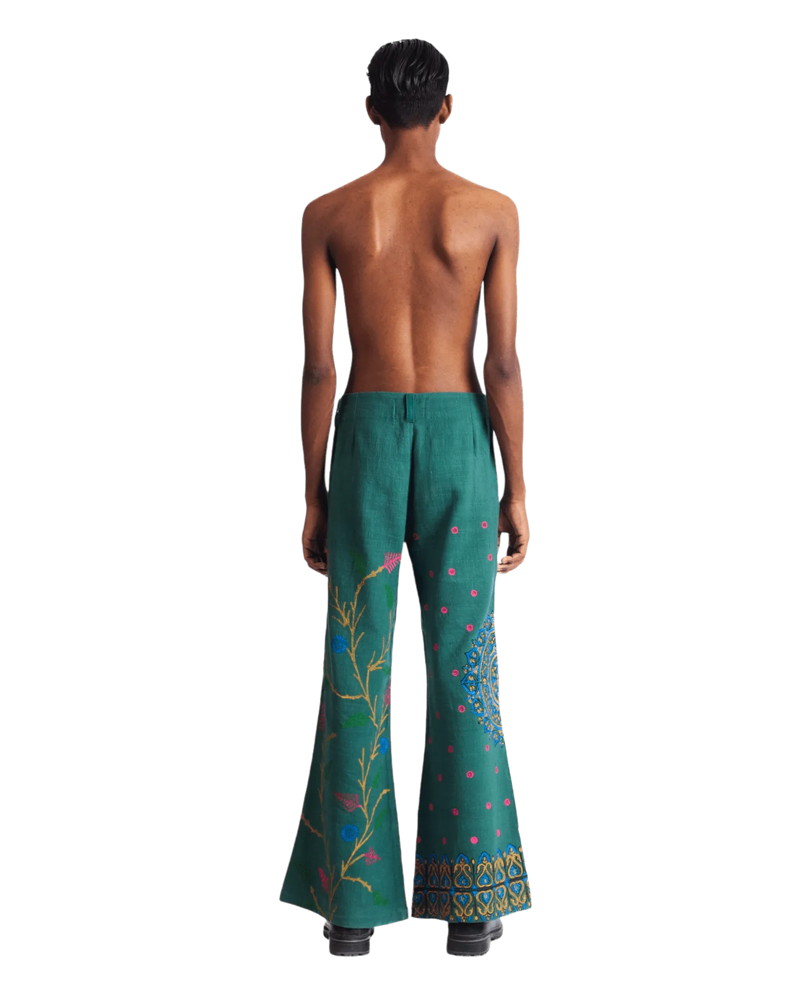 "PEACOCK GARDEN" BLOCKPRINT KHADDAR PANTS