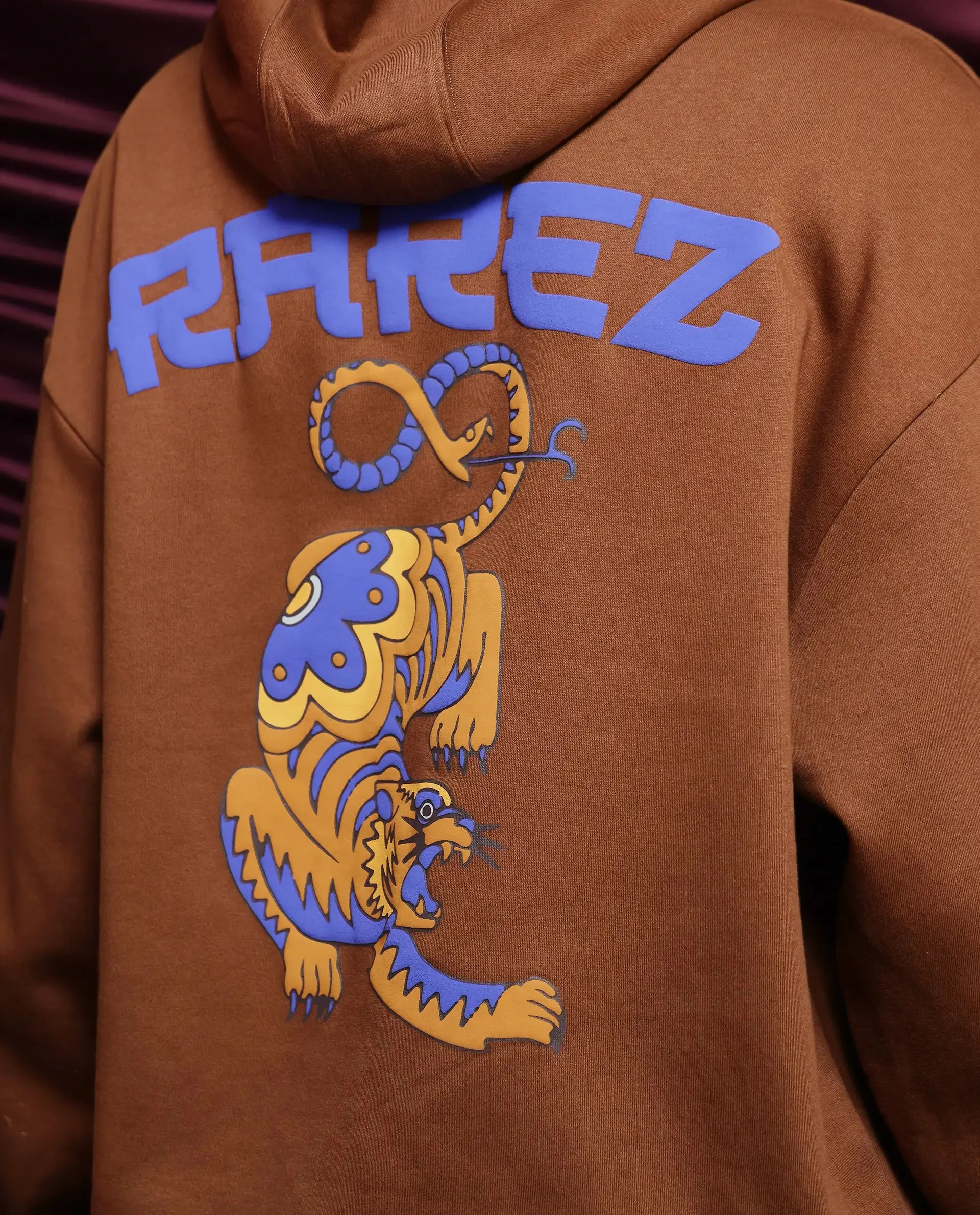 Rare Rabbit Men Dary Dark Mustard Cotton Polyester Fabric Full Sleeve Crew Neck Boxy Fit Printed Sweatshirt
