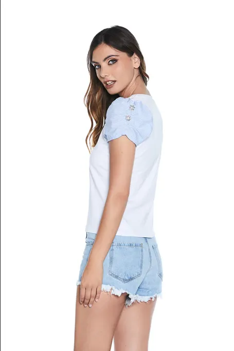 Relish T-shirt manica corta da donna Sargenz RDP2201016022 bianco