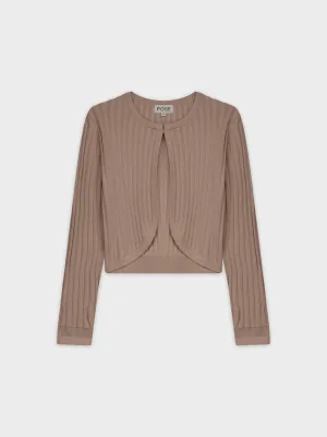 RIBBED SHRUG-TAN
