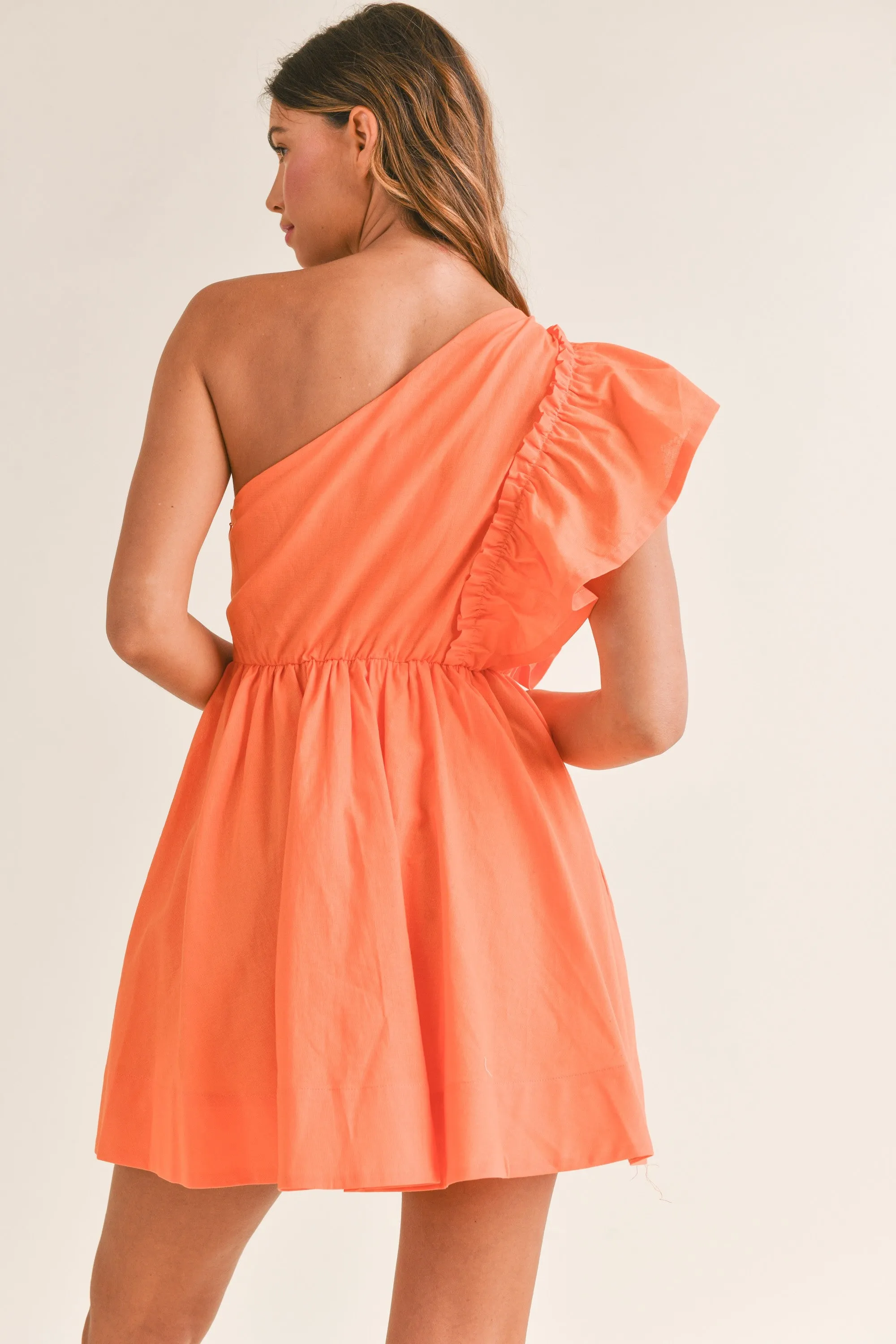 Ruffle One Shoulder Mini