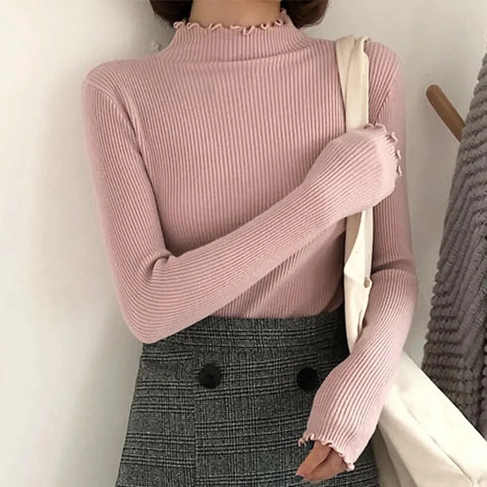 Ruffled Turtle-neck sweatshirt
