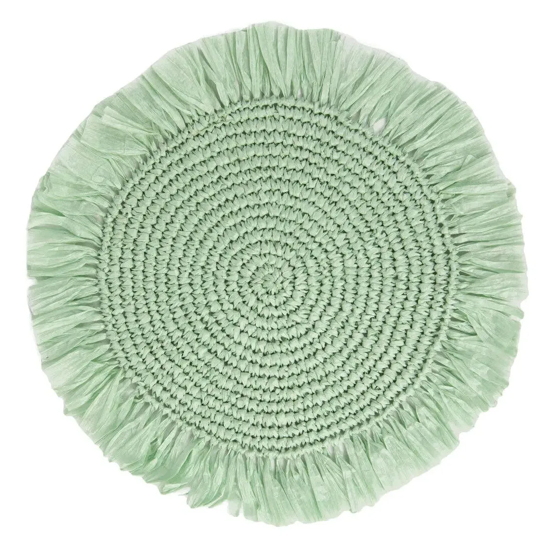 Sage Green Raffia Placemats for Table| 2 Pack| Summer |