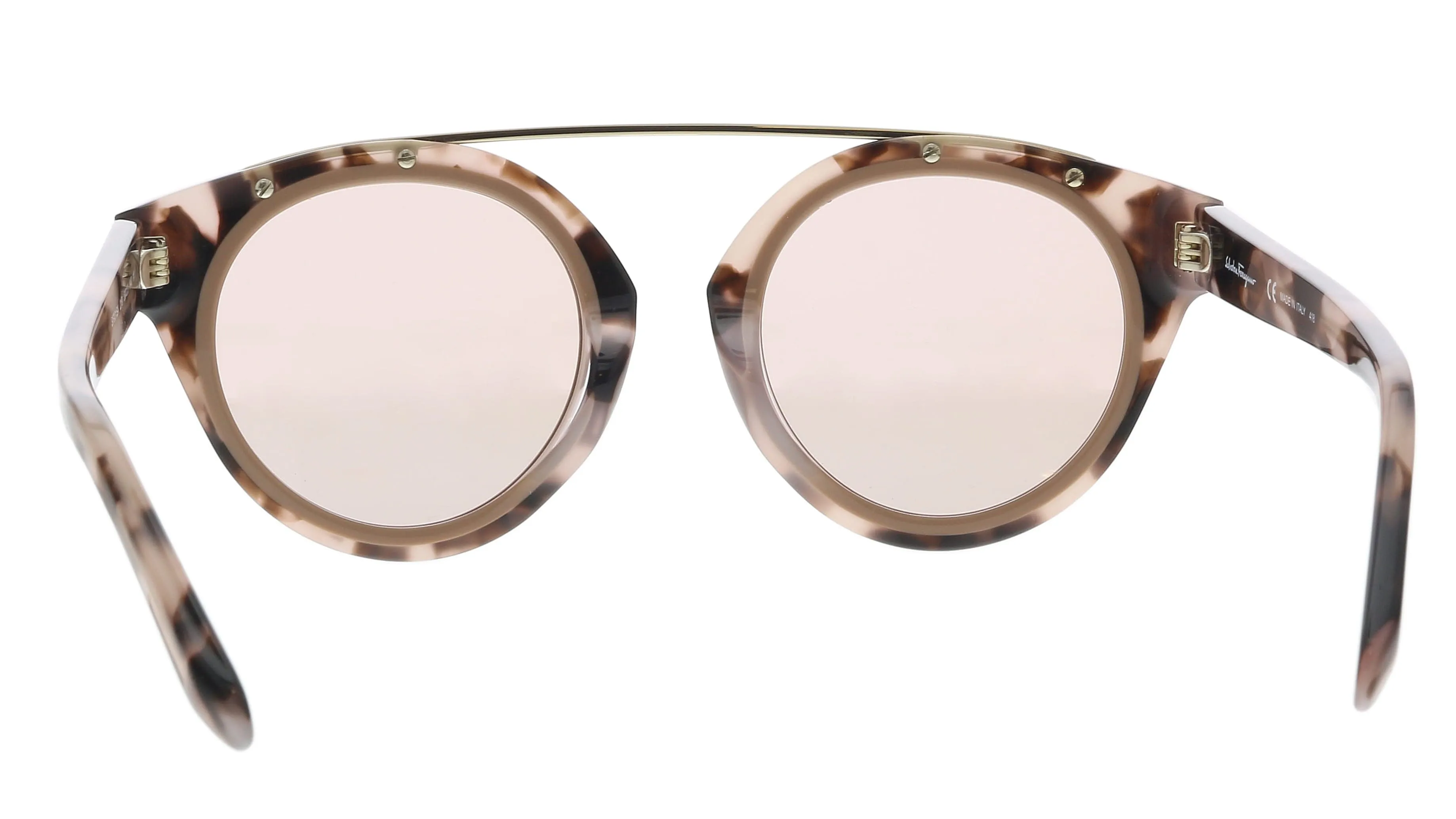 Salvatore Ferragamo SF931SA 219 Havana Rose Round Sunglasses