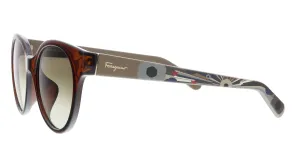 Salvatore Ferragamo SF933SA 208 Dark Brown Round Sunglasses
